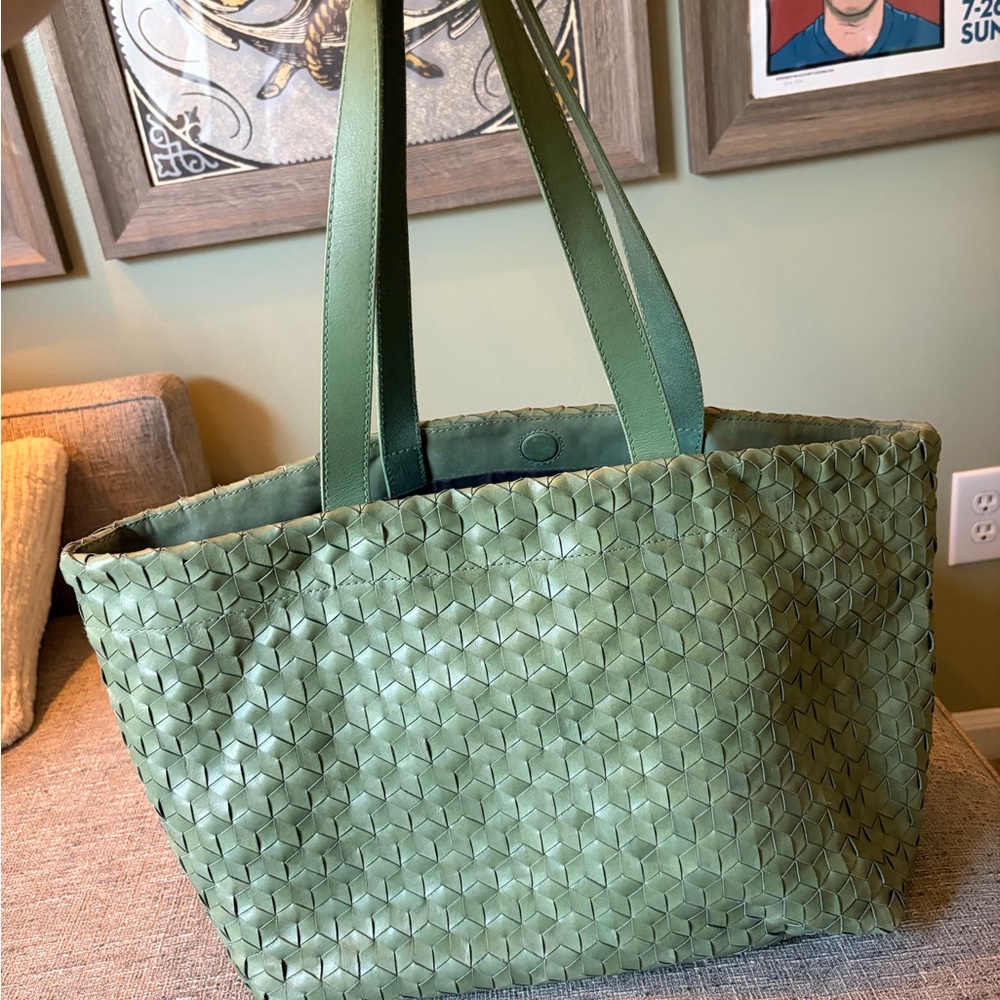 Madewell Leather Woven Tote